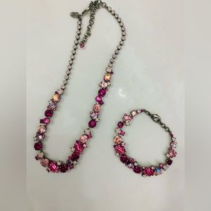 Pink sorrelli necklace and bracelet set